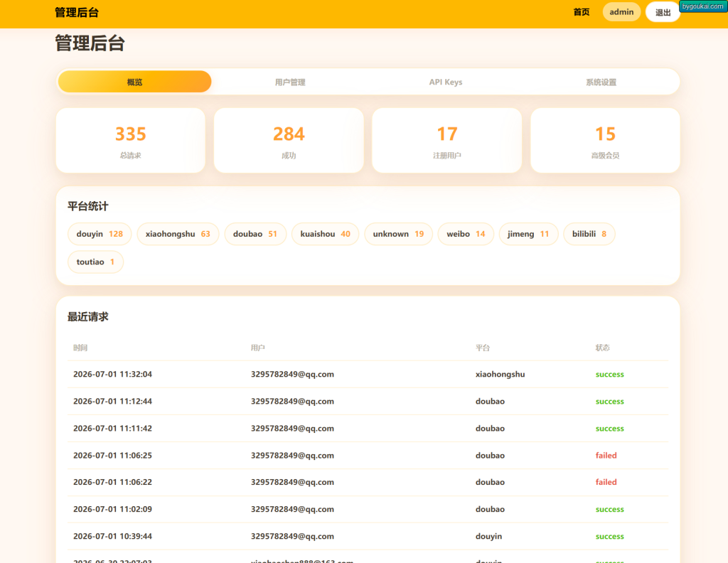 图片[2]-去水印API总站系统/全开源/所有去水印功能在本地实现