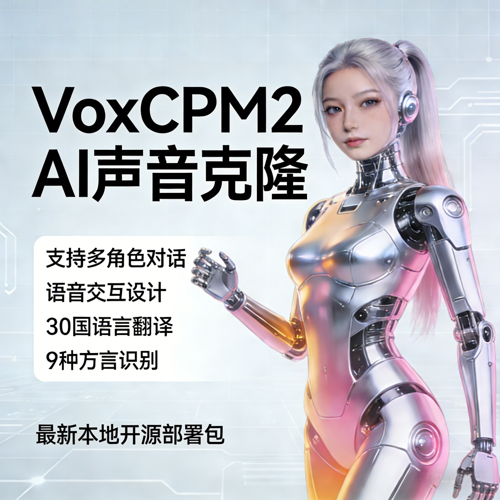 最新VoxCPM2文字转语音AI声音克隆ai语音设计多角色对话影视解说