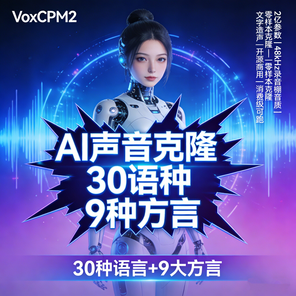 图片[2]-最新VoxCPM2文字转语音AI声音克隆ai语音设计多角色对话影视解说